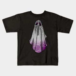 Asexual Pride Flowery Ghost Kids T-Shirt